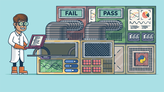 Um cientista está programando uma máquina. 